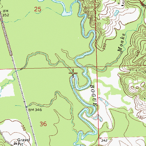 Topographic Map of Dickerson Creek, MS