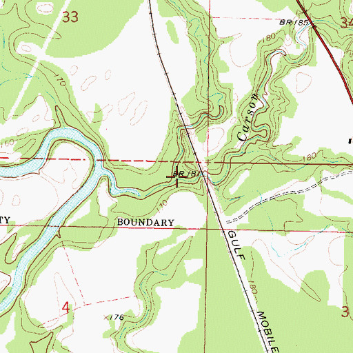 Topographic Map of Dicks Creek, MS