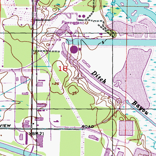 Topographic Map of Ditch Bayou, MS