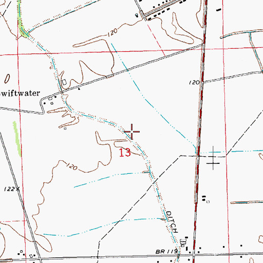 Topographic Map of Ditch Number Six, MS