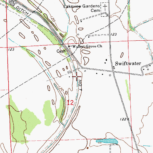 Topographic Map of Ditch Number Seven, MS