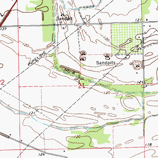 Topographic Map of Ditch Number Eight, MS