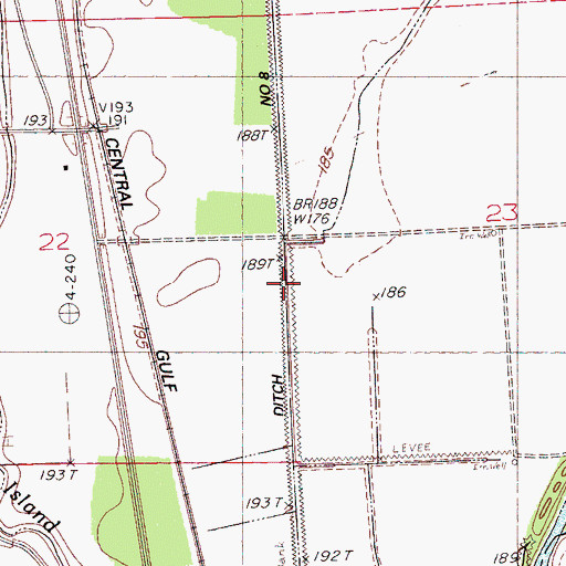 Topographic Map of Ditch Number Eight, MS