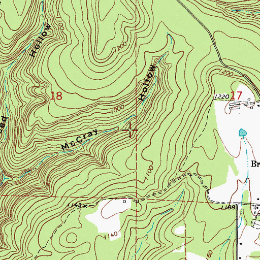 Topographic Map of Township of Poff, AR