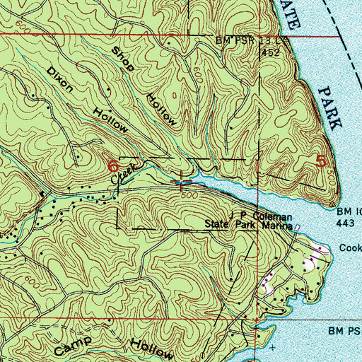 Topographic Map of Dixon Hollow, MS