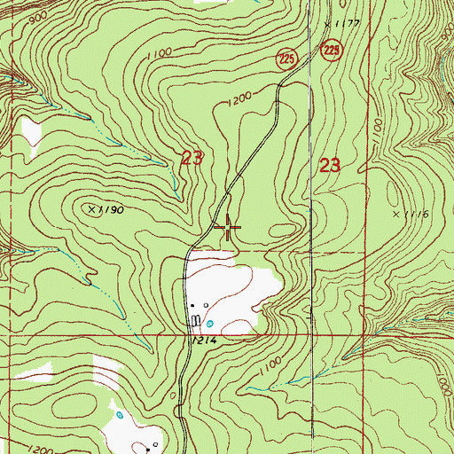 Topographic Map of Township of Sugar Camp, AR
