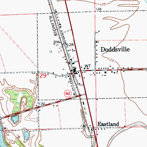 Topographic Map of Doddsville, MS