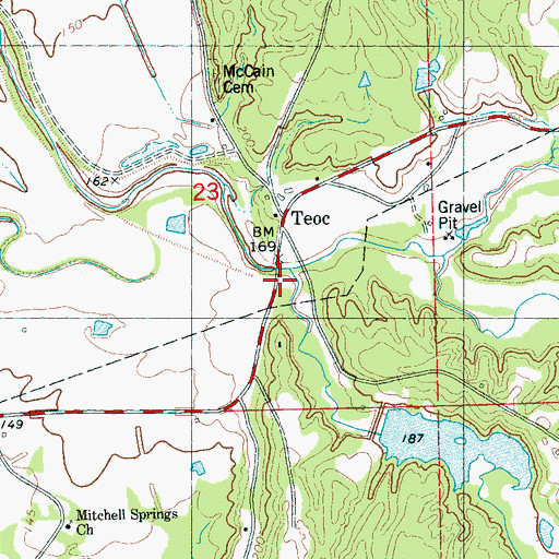 Topographic Map of Dog Branch, MS