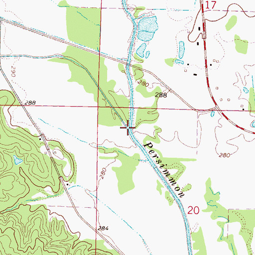 Topographic Map of Dog Creek, MS