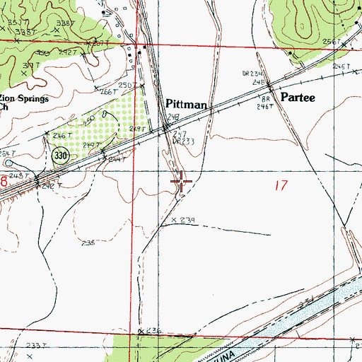 Topographic Map of Dog Creek, MS