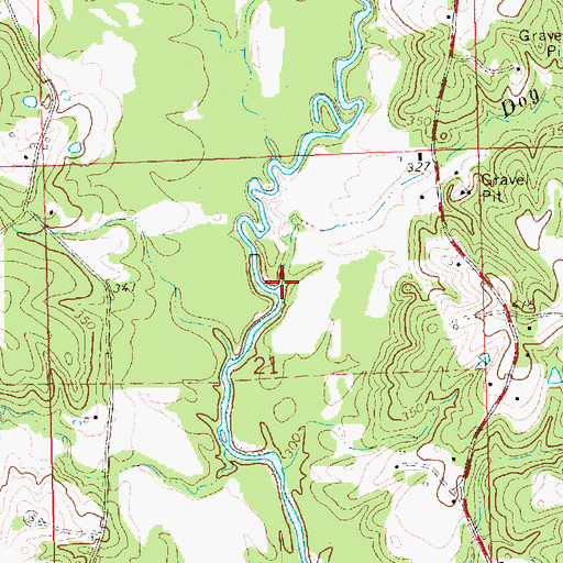 Topographic Map of Dog River, MS