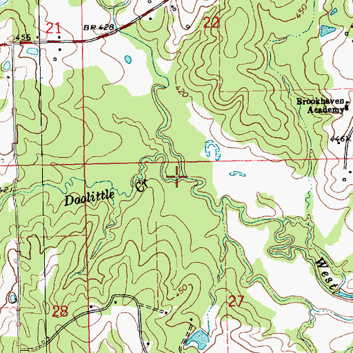 Topographic Map of Doolittle Creek, MS