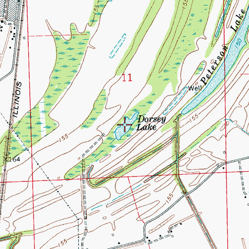 Topographic Map of Dorsey Lake, MS