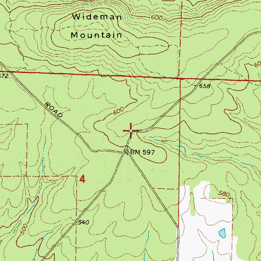 Topographic Map of Township of Wilburn, AR