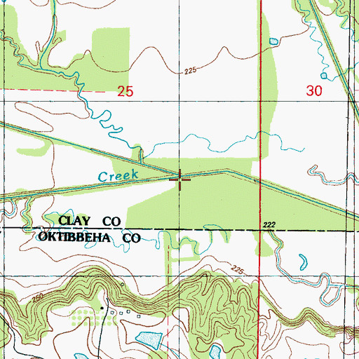 Topographic Map of Double Cabin Creek, MS