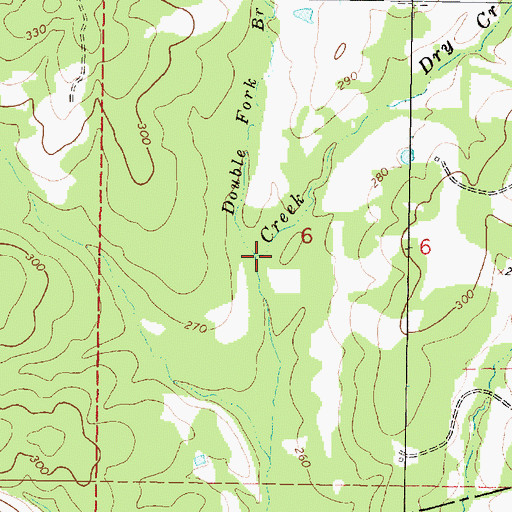 Topographic Map of Double Fork Branch, MS