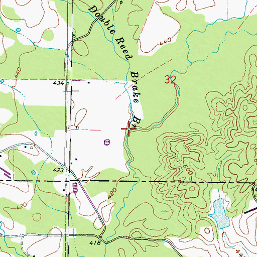 Topographic Map of Double Reed Brake Branch, MS