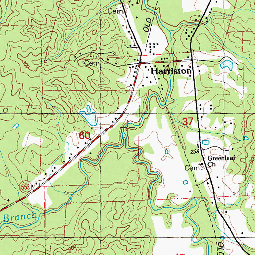 Topographic Map of Doyles Branch, MS