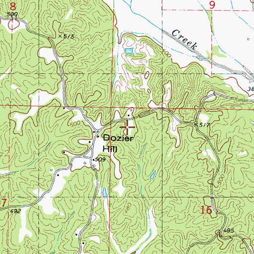 Topographic Map of Dozier Hill, MS