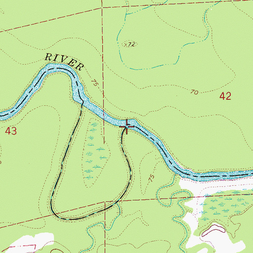 Topographic Map of Drakes Bayou, MS