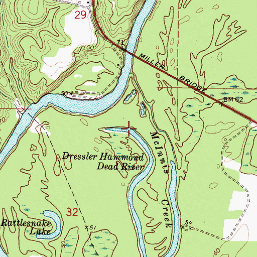 Topographic Map of Dressler Hammond Dead River, MS