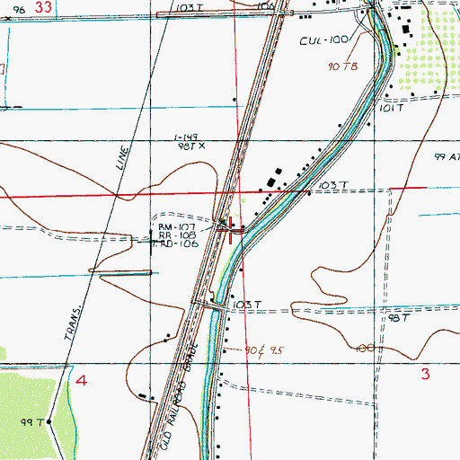 Topographic Map of Dry Bayou, MS