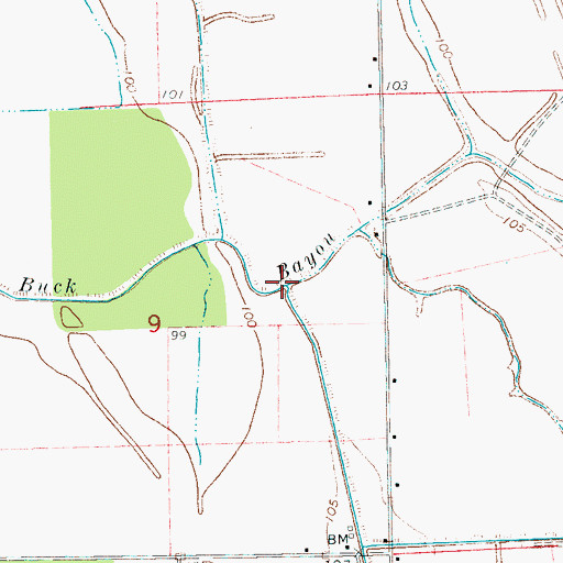 Topographic Map of Dry Bayou, MS