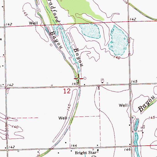 Topographic Map of Dry Bayou, MS