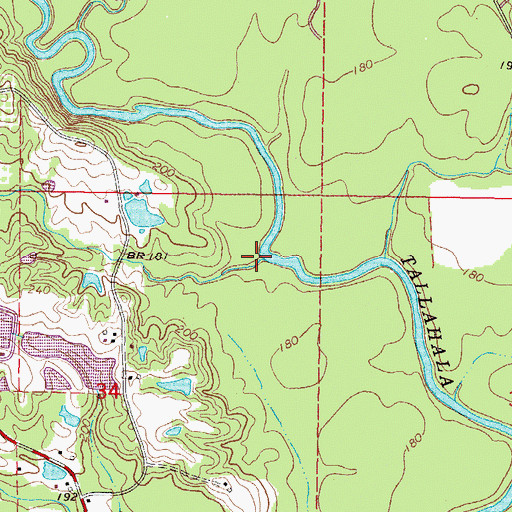 Topographic Map of Dry Branch, MS