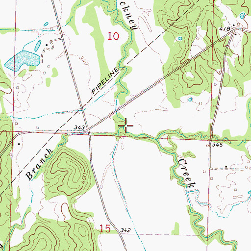 Topographic Map of Dry Branch, MS