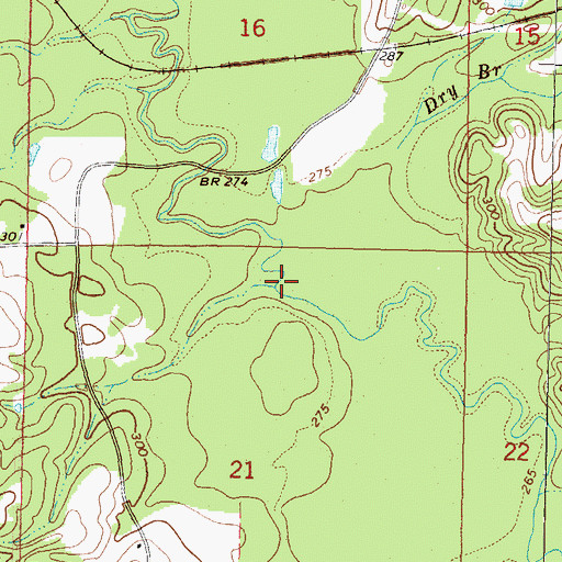 Topographic Map of Dry Branch, MS