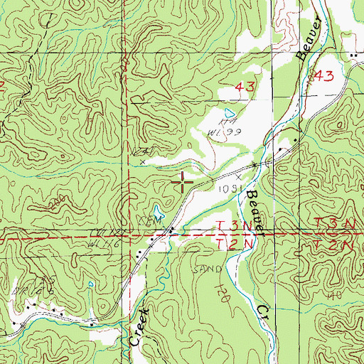 Topographic Map of Dry Creek, MS