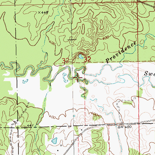 Topographic Map of Dry Creek, MS