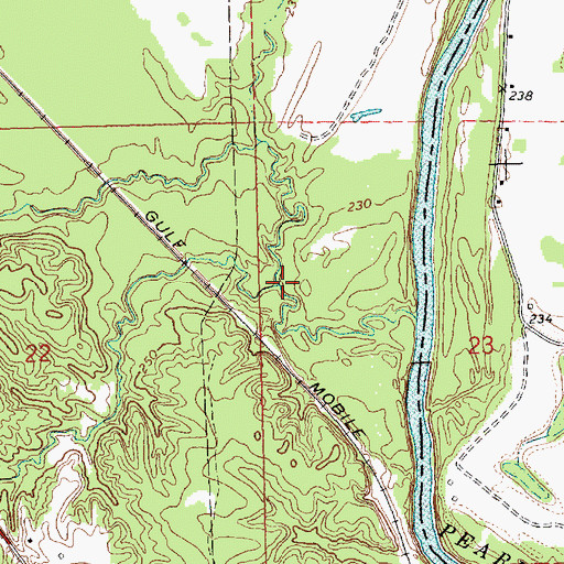 Topographic Map of Dry Creek, MS