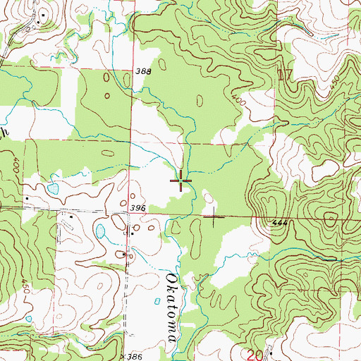 Topographic Map of Dry Creek, MS