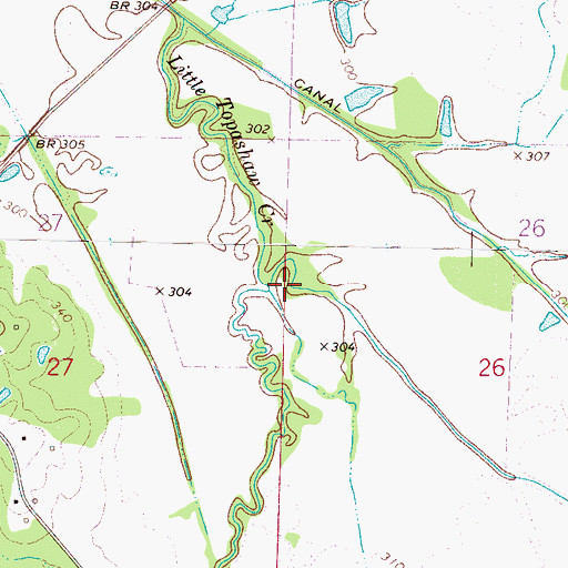 Topographic Map of Dry Creek, MS