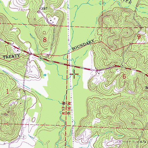 Topographic Map of Dry Creek, MS