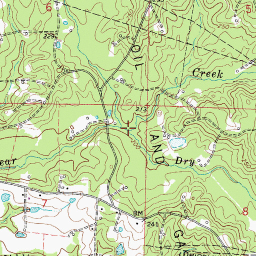 Topographic Map of Dry Creek, MS