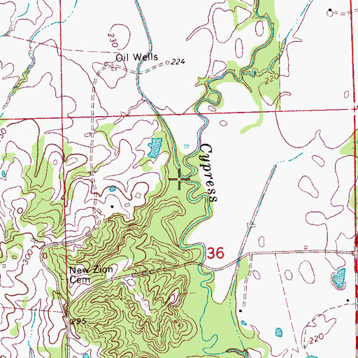 Topographic Map of Dry Creek, MS