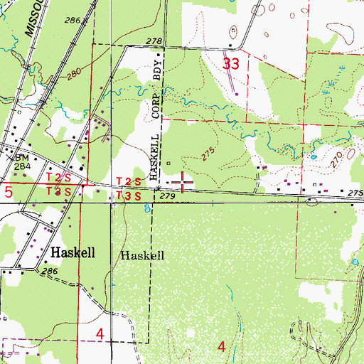 Topographic Map of Township of Haskell, AR