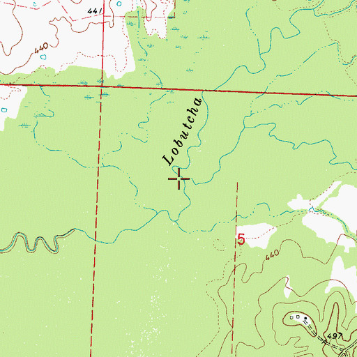 Topographic Map of Dry Creek, MS