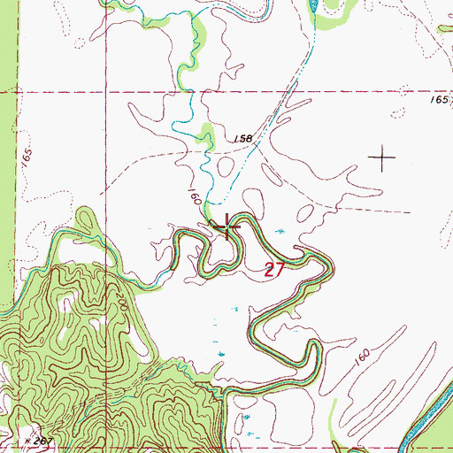 Topographic Map of Dry Creek, MS