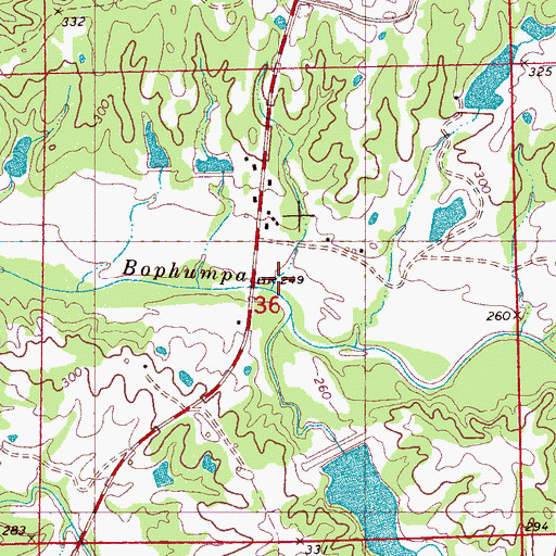 Topographic Map of Dry Creek, MS