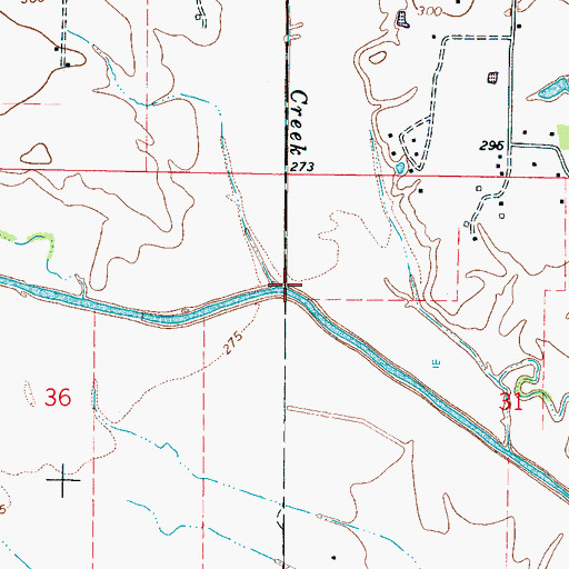 Topographic Map of Dry Creek, MS