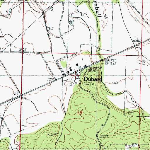 Topographic Map of Dubard, MS