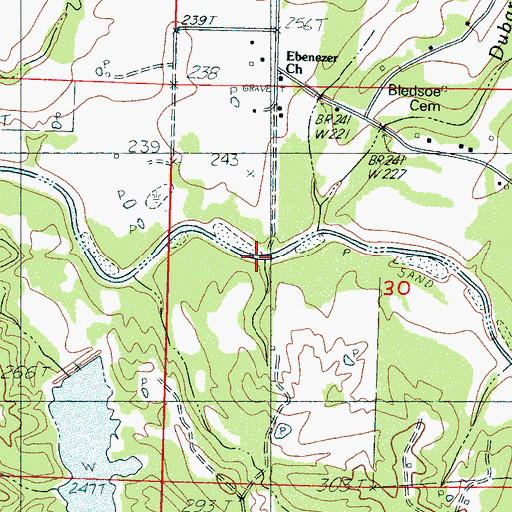 Topographic Map of Dubard Branch, MS