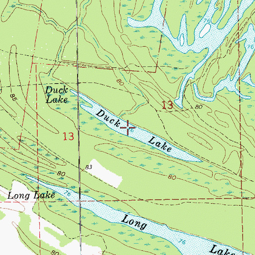 Topographic Map of Duck Lake, MS