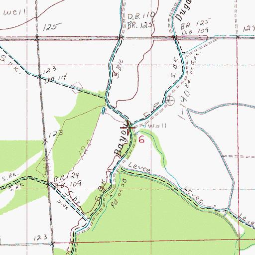 Topographic Map of Dugan Bayou, MS