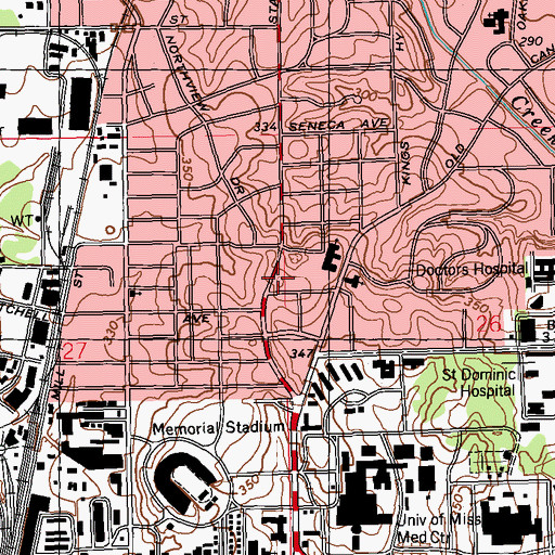 Topographic Map of Duling School, MS