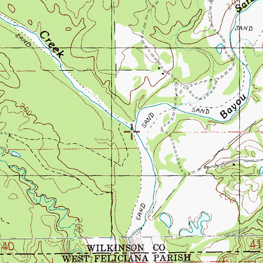 Topographic Map of Dunbar Creek, MS